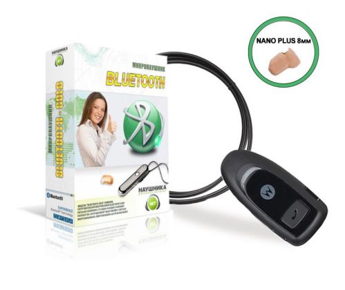 Комплект Bluetooth Motorola + микронаушник «Nano+»